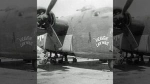 The 'Heaven Can Wait' B24 from the 320th 'Moby Dick Squadron' of the 90th Bomb Group famously known as the 'Jolly Rogers'. (Photo Credit: U.S. National Archives and Records Administration)