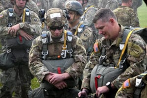 Paratroopers from around the world participate in Leapfest, Aug. 3, 2019, West Kingston, R.I. Leapfest is the largest static line parachute competition in the world. (U.S. Air National Guard photos by Staff Sgt. Deirdre Salvas, 143 AW/PA)