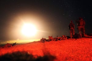 Illumination rounds light the way for forward observers to adjust artillery and mortar fire during a night portion of a four-day, live-fire exercise following the conclusion of Talisman Saber 13 in Townshend Island, Queensland, Australia, Aug 2. The live-fire exercise included the coordination of fire-support assets from the 31st MEU; the USS Chung-Hoon, the HMAS Perth III, and the Australian Army. The exercise provided effective and intense training to ensure U.S. and Australian forces are capable, interoperable, deployable on short notice and combat ready. The 31st MEU is the Marine Corps' force in readiness and the only continuously forward-deployed MEU.<br /> (U.S. Marine Corps photo by Cpl. Michael Oxton)